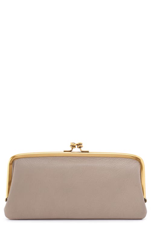 HOBO Large Cora Leather Frame Clutch in Taupe at Nordstrom