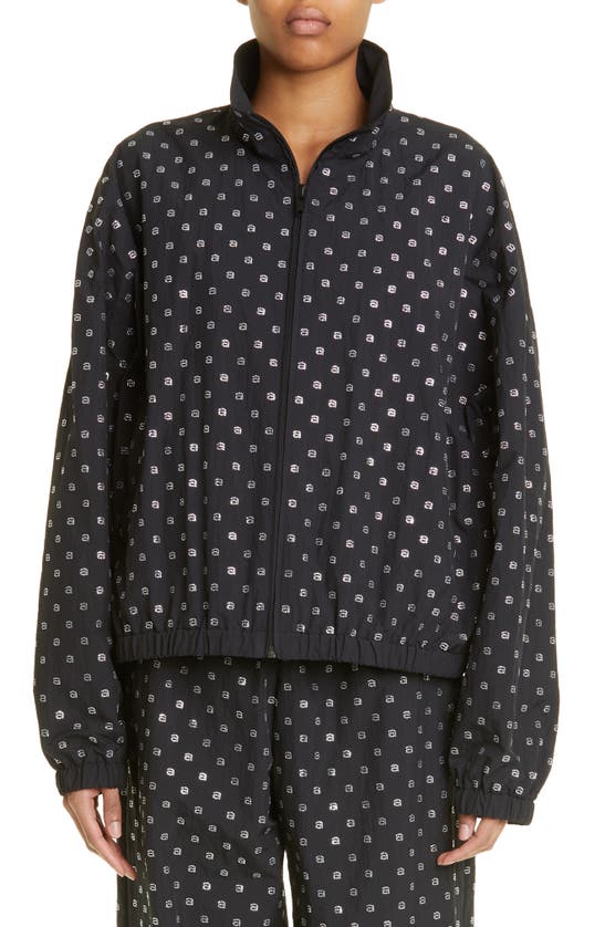 Alexander Wang Crystal Logo Nylon Coach's Jacket In Black ModeSens