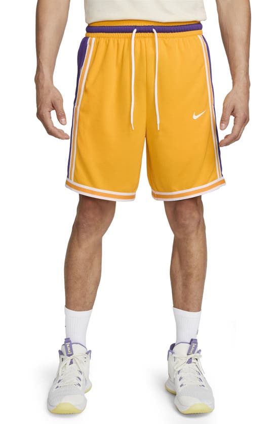 Nike Dri-fit Dna+ Athletic Shorts In Gold/ Court Purple/ White