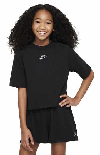 Nike Sportswear Kids' Essential Boxy Embroidered Swoosh T-Shirt