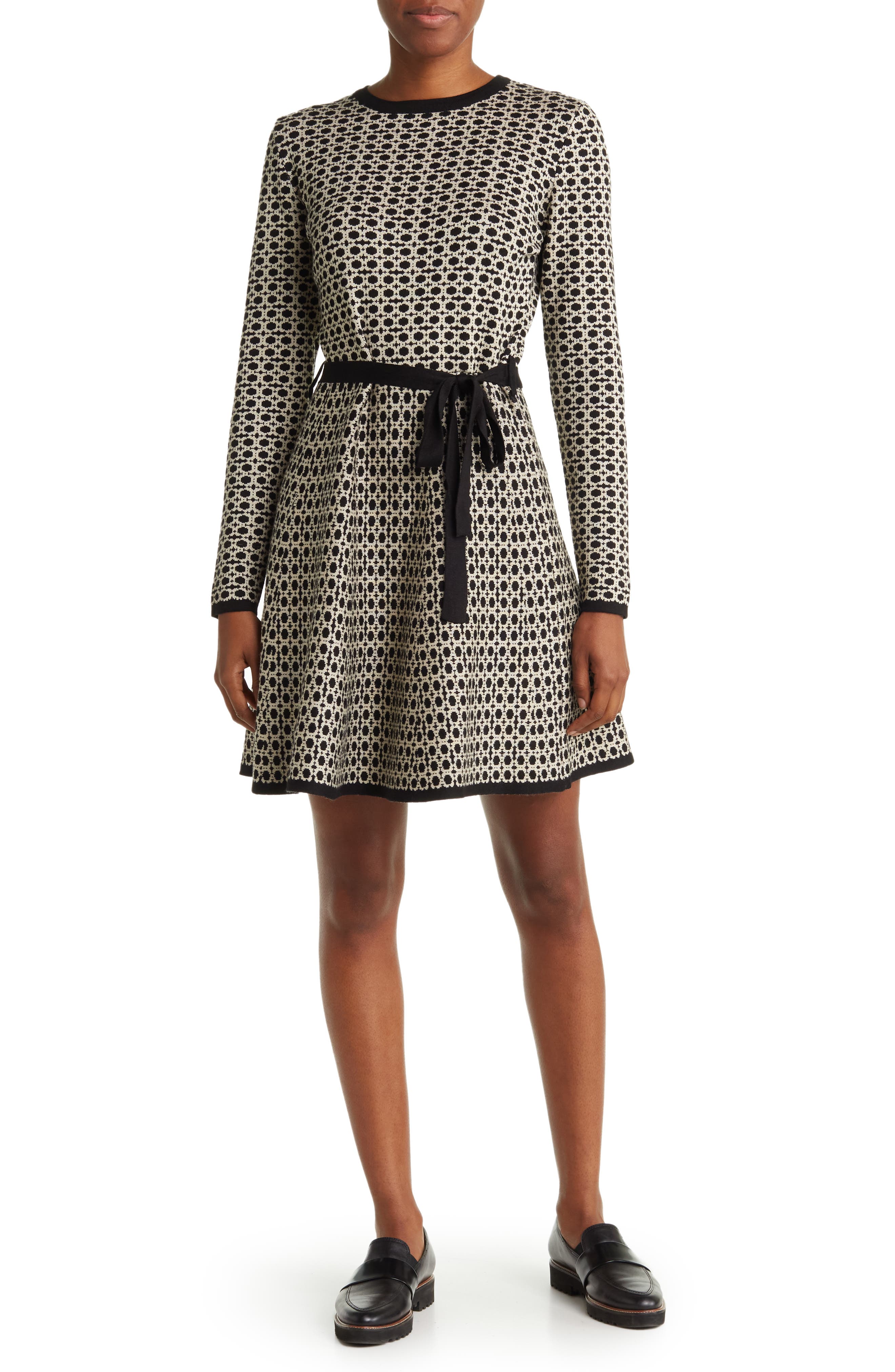 MAXSTUDIO Fit \u0026 Flare Sweater Dress 