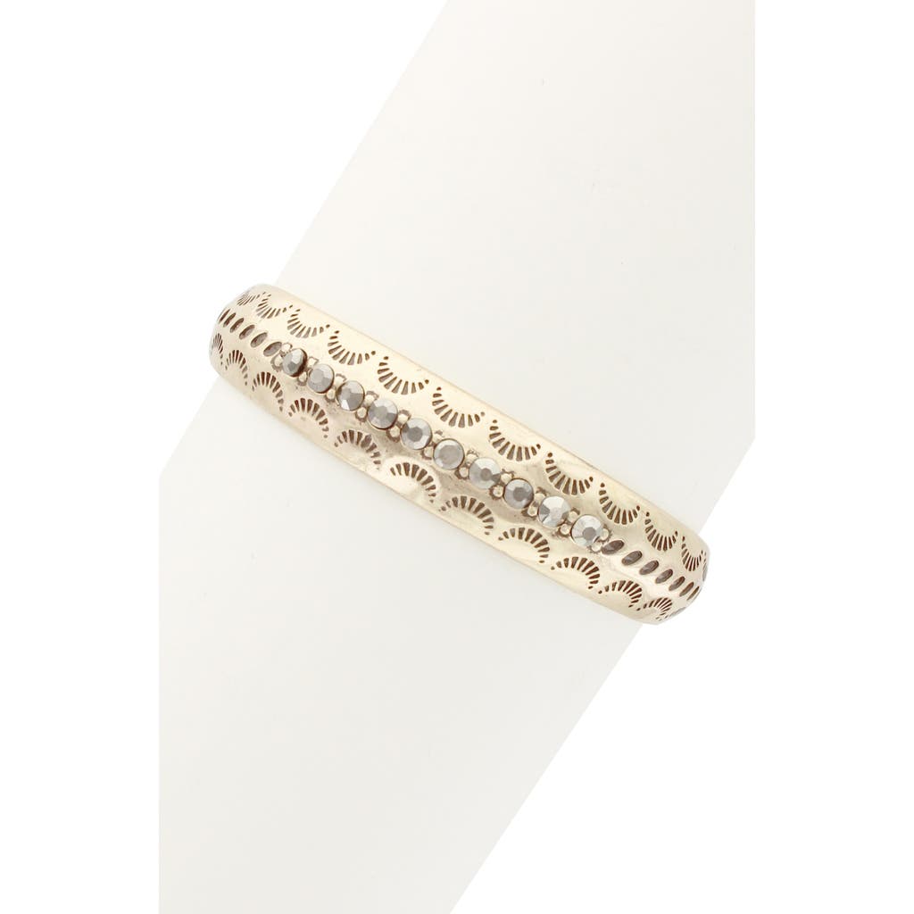 Olivia Welles Crystal Crescent Cutout Bracelet In Gold