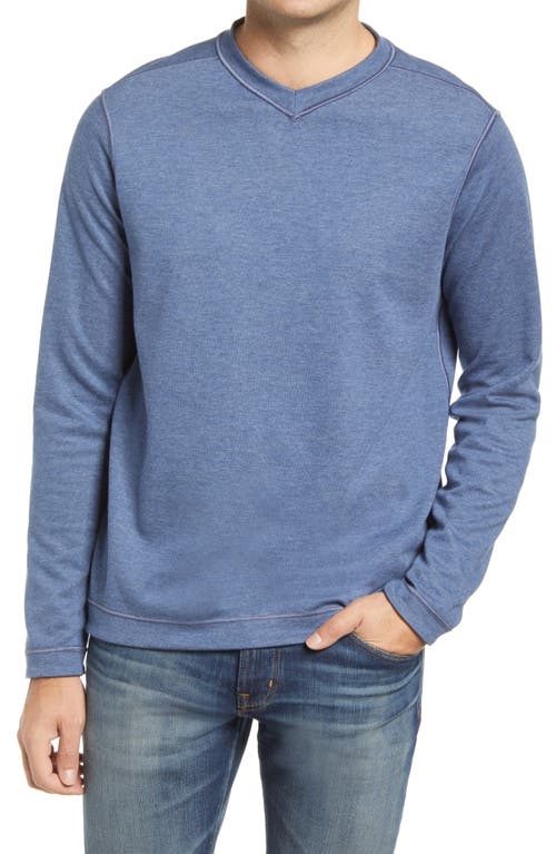 Shop Johnston & Murphy Reversible Long Sleeve Top In Charcoal/blue