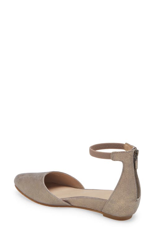 Eileen Fisher Ingle Metallic Zip Ballerina Pumps In Platinum