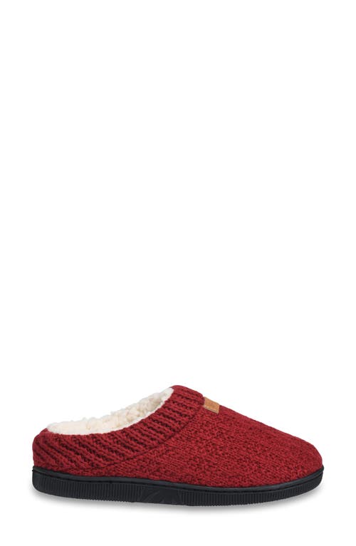Gaahuu Textured Knit Faux Shearling Lined Slipper In Ruby Red