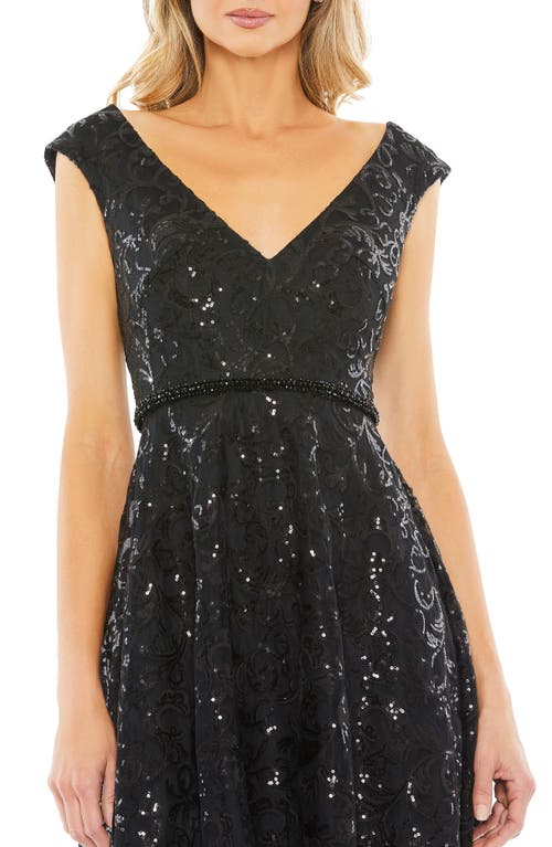 Shop Mac Duggal Sequin Lace Cocktail Dress In Black