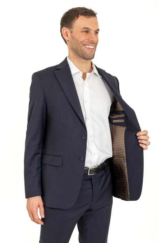 Pinoporte Trim Fit Wool Suit In Navy
