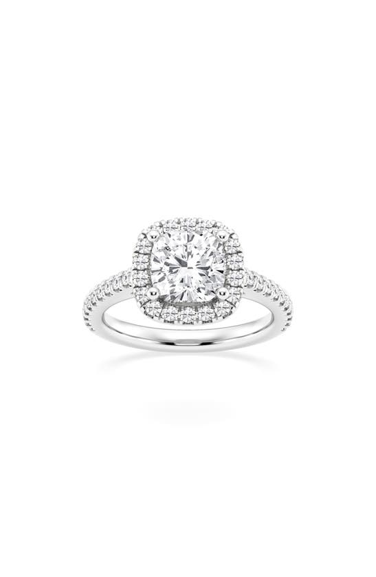 Badgley Mischka 14k Gold Cushion Cut Lab Created Diamond Halo Ring In White