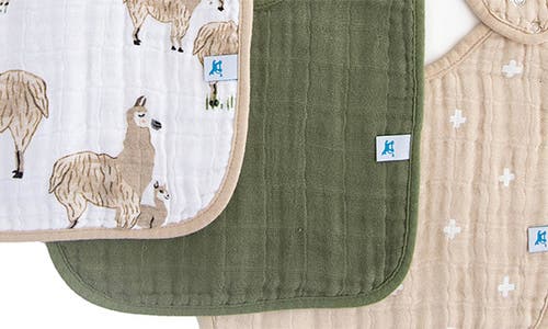 Shop Little Unicorn 3-pack Classic Cotton Muslin Bibs In Llama Llama