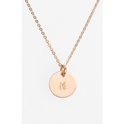 Nashelle 14K-Rose Gold Fill Initial Mini Disc Necklace