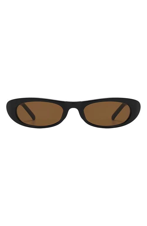 Fifth & Ninth Nina 68mm Polarized Oversize Oval Sunglasses In Black/brown