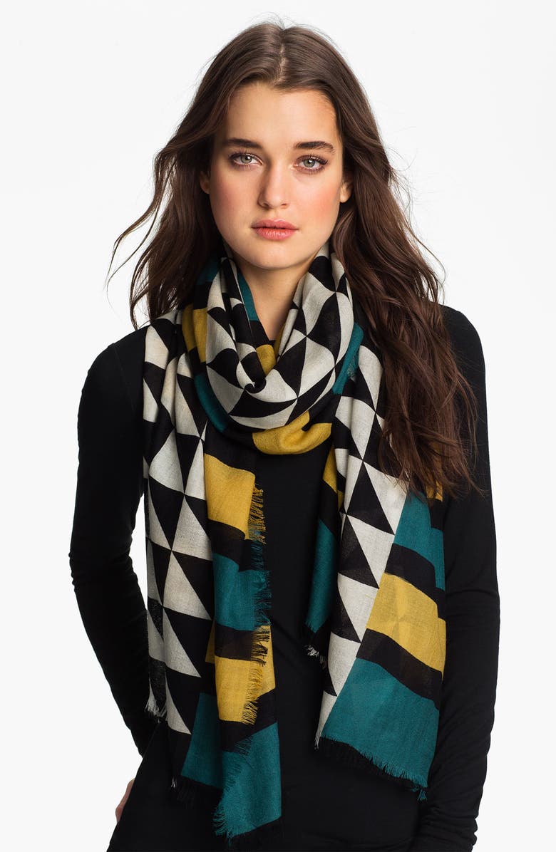 Trouvé 'Checker Medallion' Wool Scarf | Nordstrom