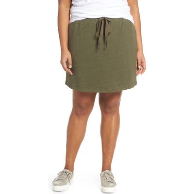 Plus Size Caslon Tie Waist Knit Skirt, Green