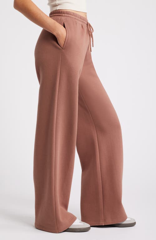 Shop Bp. Wide Leg Fleece Pants In Brown Topaz