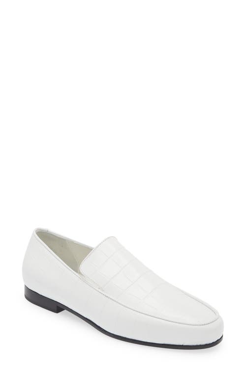 TOTEME The Croco Oval Loafer White at Nordstrom,