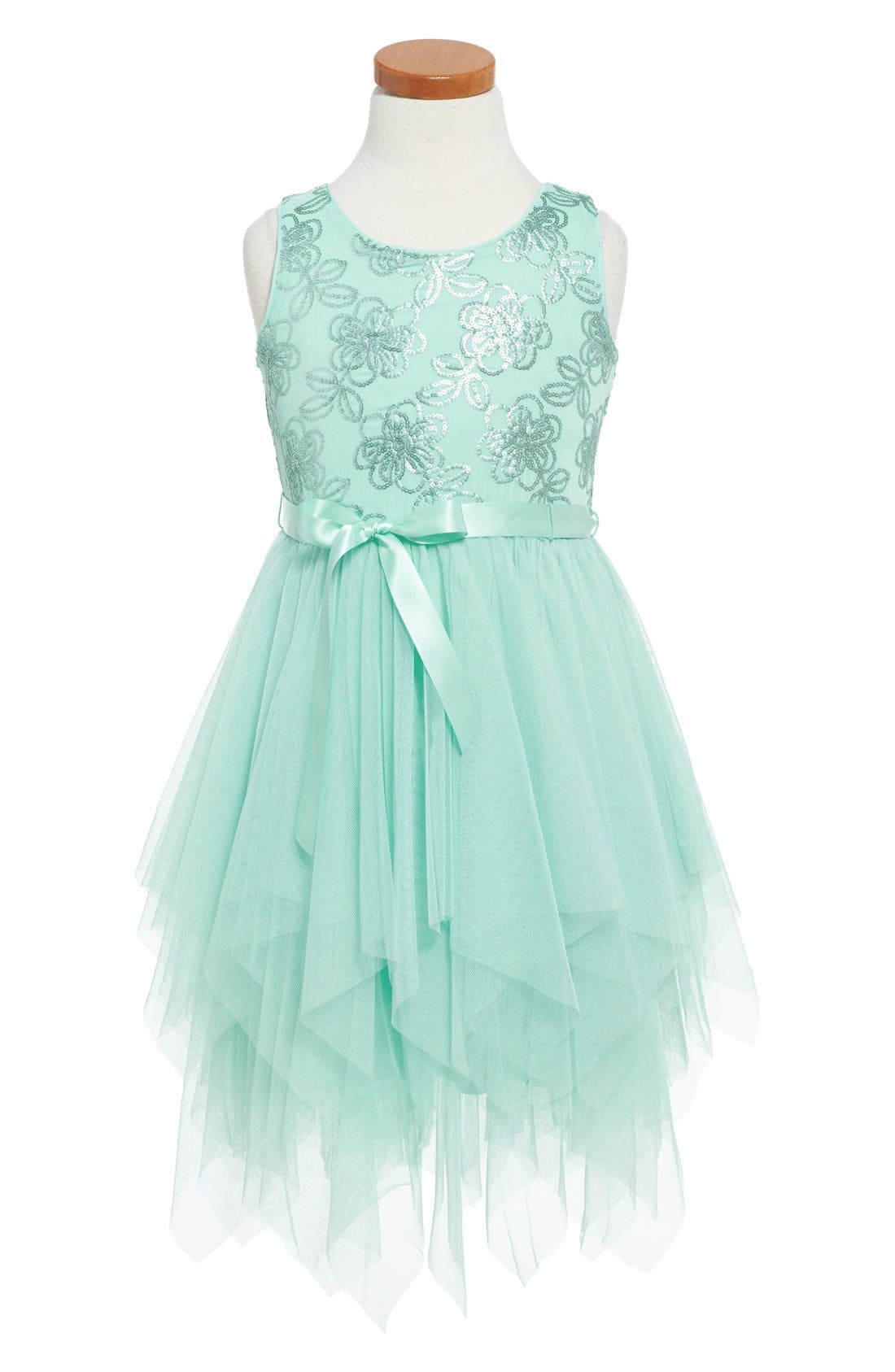 Zunie Floral Sequin Fairy Hem Party Dress (Toddler Girls, Little Girls