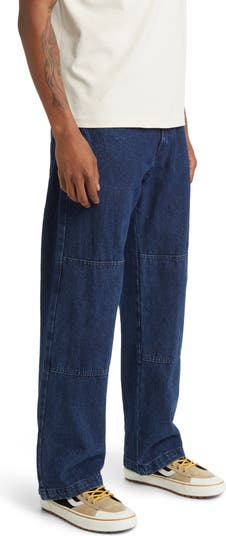 Double Knee Carpenter Jeans , Stonewashed Indigo Blue