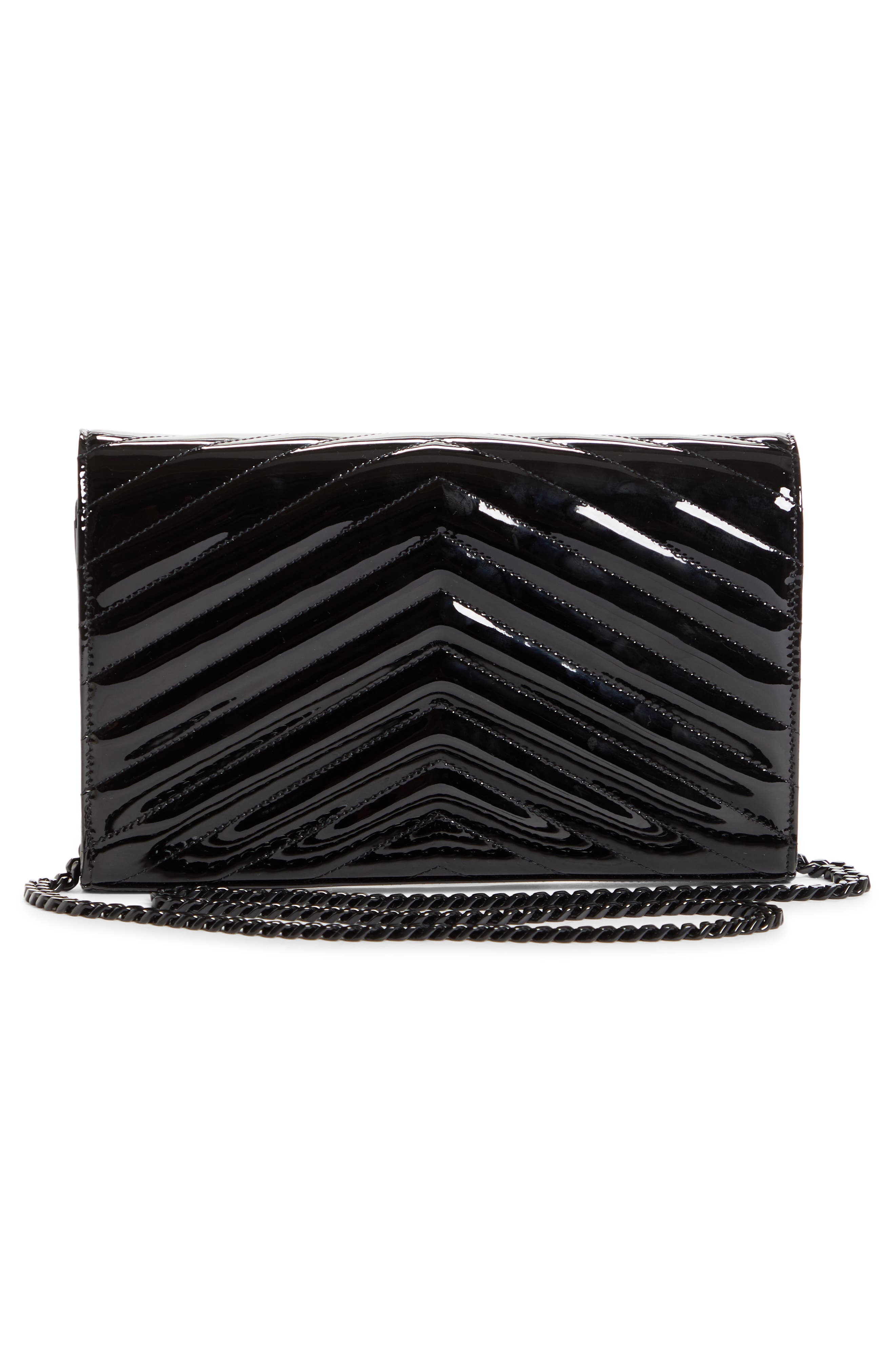 monogram quilted leather wallet on a chain saint laurent