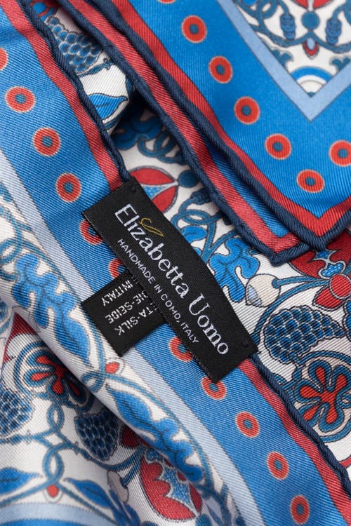 Shop Elizabetta Barbaresco - Hand Rolled Silk Neckerchief In Blue And Red