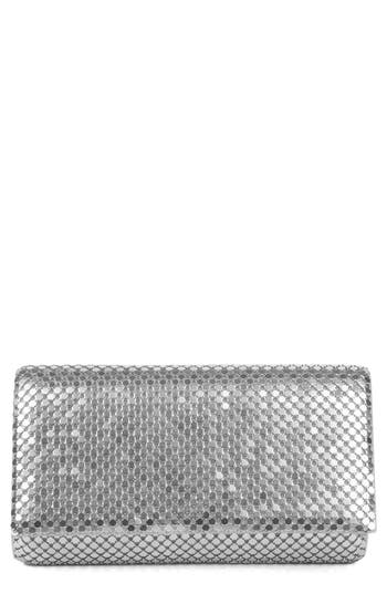 Jessica Mcclintock Mesh Clutch In Silver/silver
