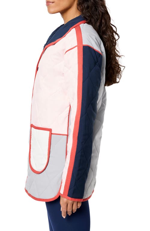 Nz Active By Nic+zoe Mixed Up Quilted Reversible Coat In Pink Multi