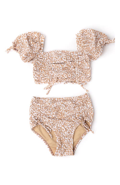 Shade Critters Kids' Ditsy Puff Sleeve Two-Piece Swimsuit Natural at Nordstrom,