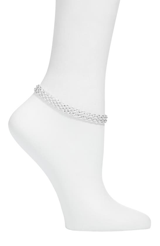 Jenny Bird Francis Mesh Chain Anklet In Silver