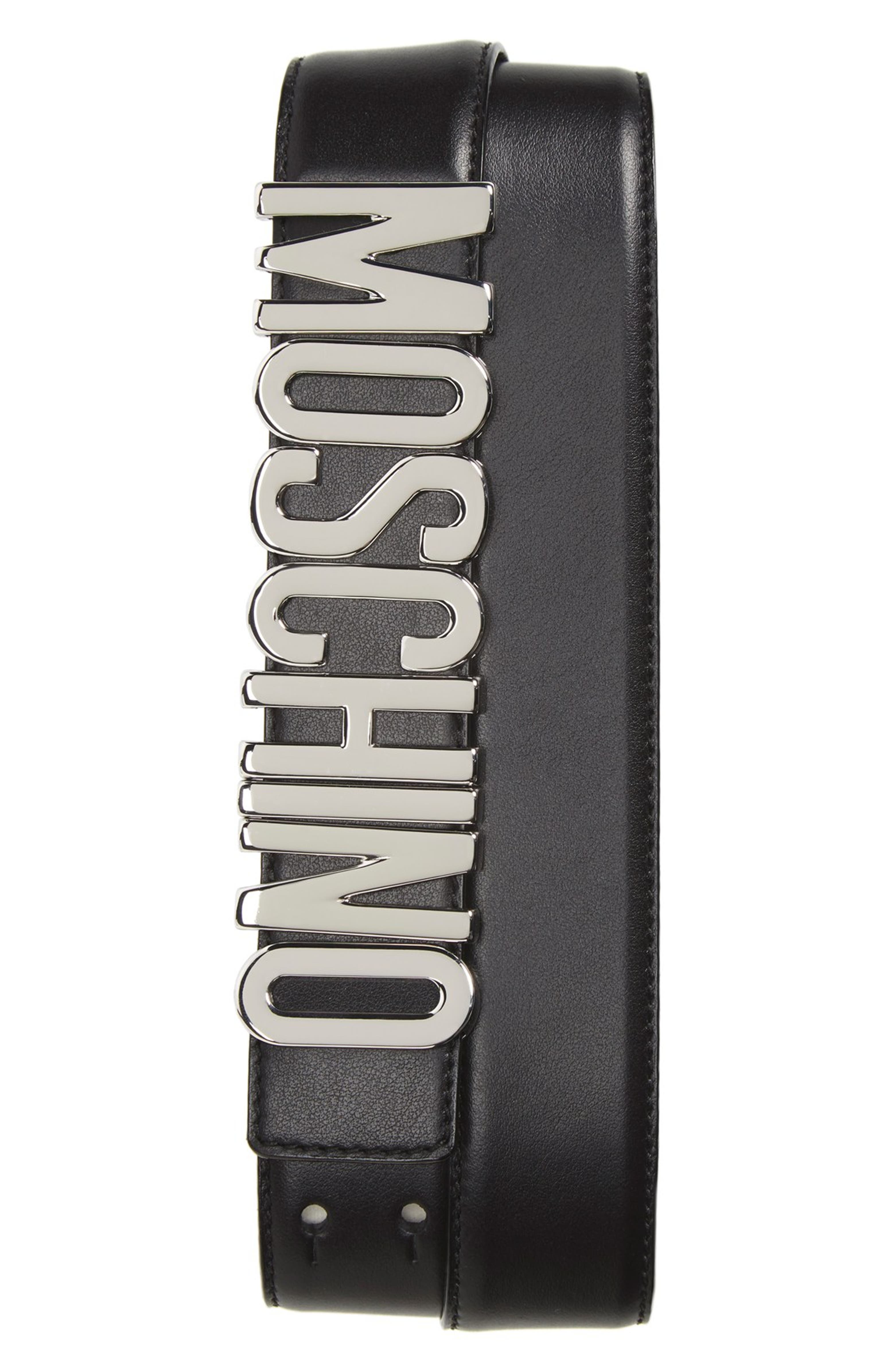 Moschino Logo Plaque Buckle Belt | Nordstrom
