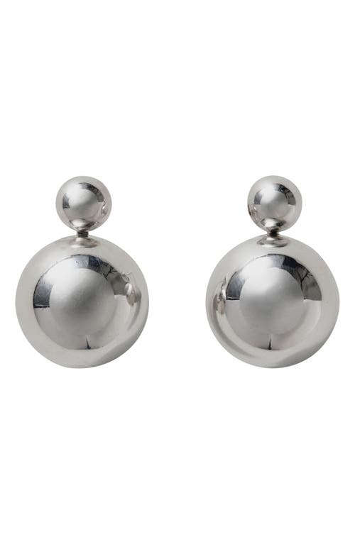 Annika Inez Hemisphere Swivel Drop Earrings in Silver 