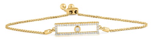 Luvmyjewelry Rectangular Kinetic Uno Slider Bolo Adjustable Diamond Bracelet In 14k Gold In 14k Yellow Gold