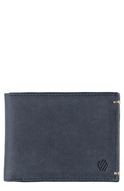 Buy Men Blue Textured Leather Wallet Online - 705047