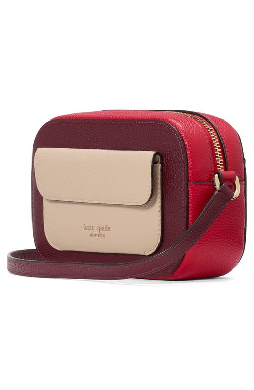 Shop Kate Spade New York Ava Colorblock Leather Crossbody Bag In Cherry Juice Multi