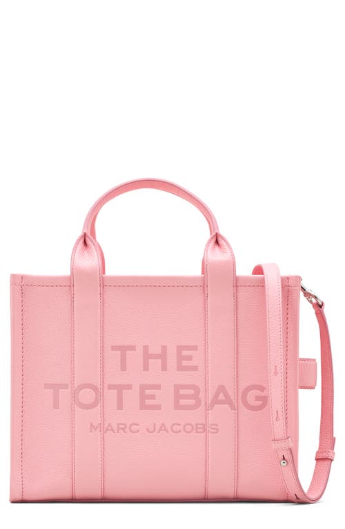 Marc Jacobs The Leather Medium Tote Bag In Ribbon Pink