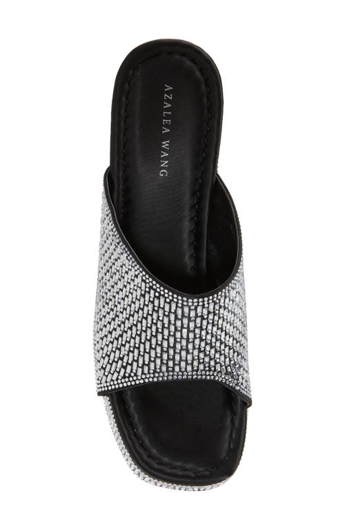 Azalea Wang Ninja Rhinestone Platform Sandal In Silver
