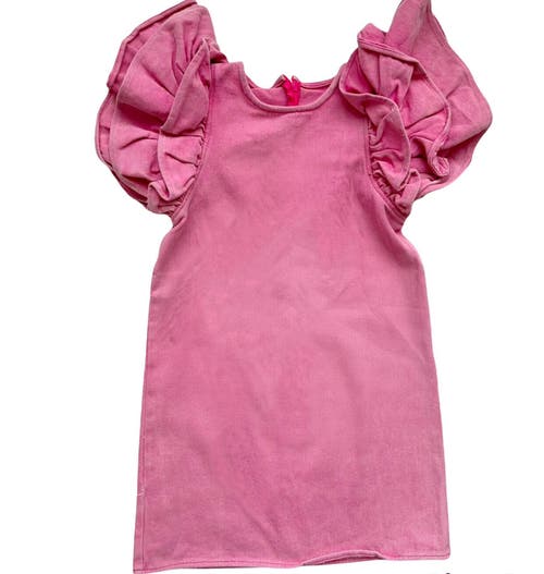 Lola + The Boys Kids'  Princess Ruffle Denim Dress In Medium Pink