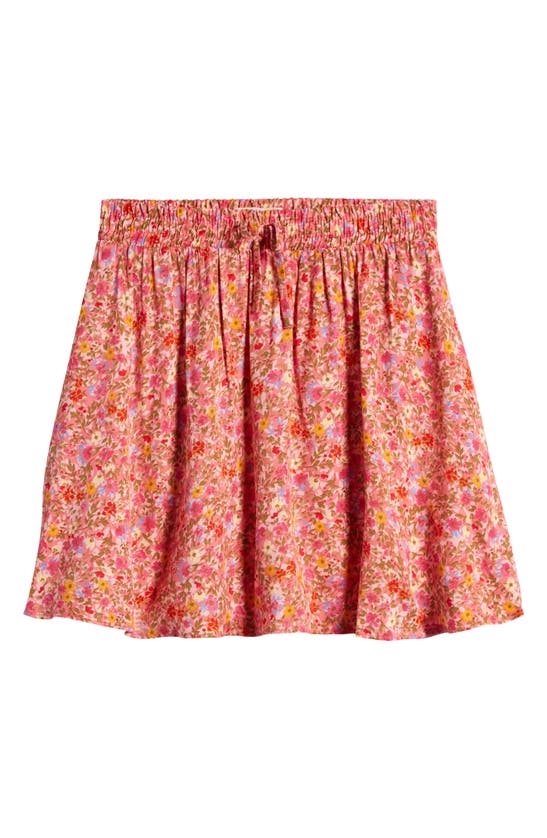 Shop Walking On Sunshine Kids' Floral Drawstring Skirt In Pink Ditsy