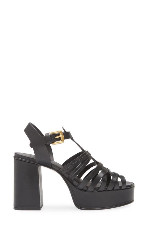 See By Chloé Caged Platform Sandal In Nero