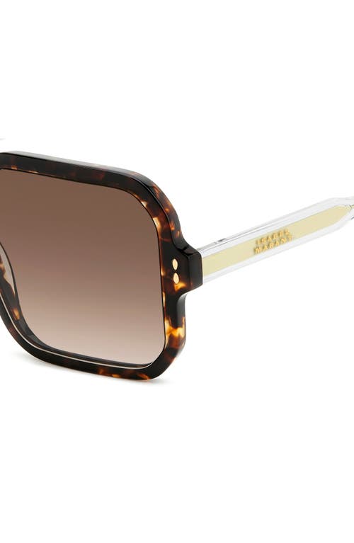 Shop Isabel Marant 57mm Gradient Square Sunglasses In Havana/brown Gradient