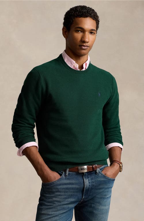 Shop Polo Ralph Lauren Cotton Crewneck Sweater In Moss Agate