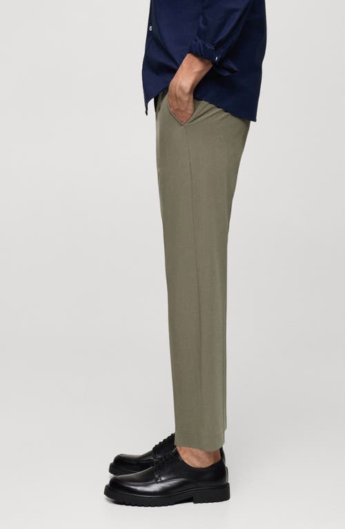 Shop Mango Slim Fit Stretch Pants In Pastel Green