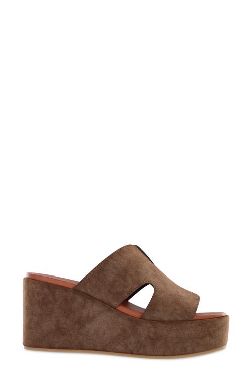 Mia Reta Platform Wedge Slide Sandal In Mushroom