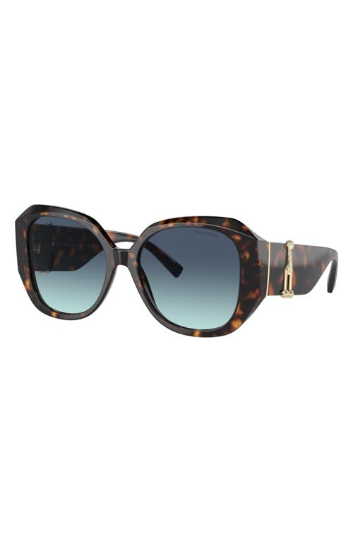 Tiffany & Co . 55mm Gradient Square Sunglasses In Brown/blue Gradient