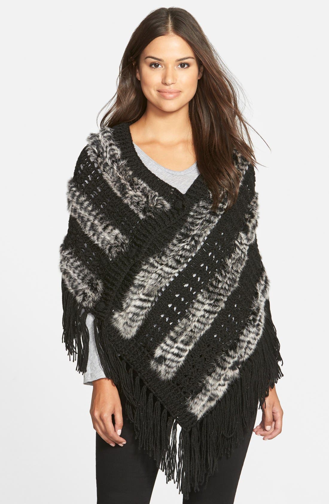 poncho rabbit fur