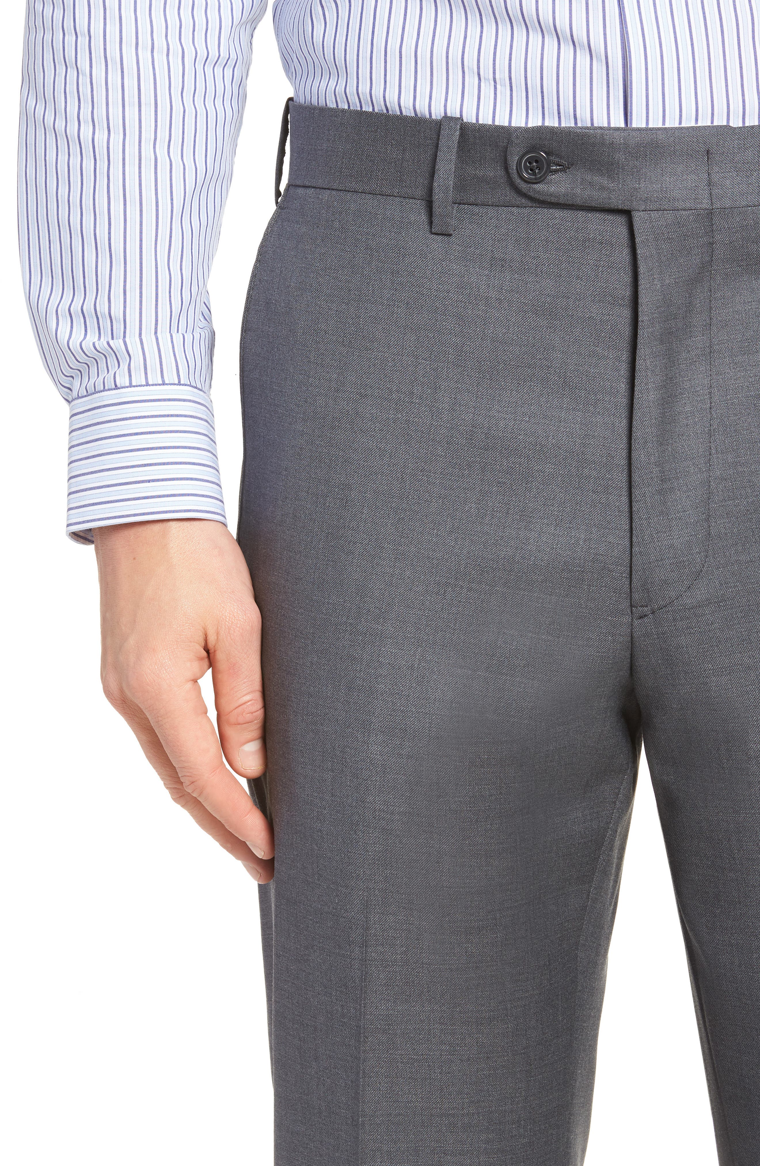 John W. Nordstrom Torino Classic Fit Flat Front Solid Dress Pants