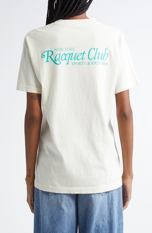 Shop Sporty And Rich Sporty & Rich '94 Racquet Club Cotton Graphic T-shirt In Coconut