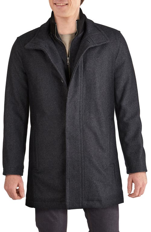 Cole Haan Signature Melton Wool Blend Topcoat in Charcoal