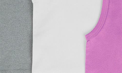 Shop 90 Degree By Reflex 3-pack Seamless Tank Tops In Cyclamen/heather Grey/white