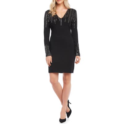 Karen Kane Sequin Sheath Dress, Black