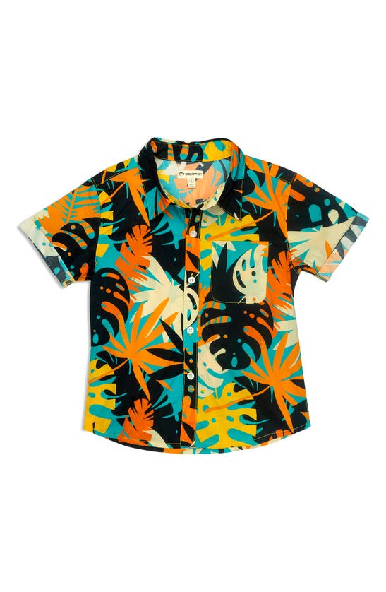 Appaman Kids' Playa Short Sleeve Button-up Shirt In Palm Beach