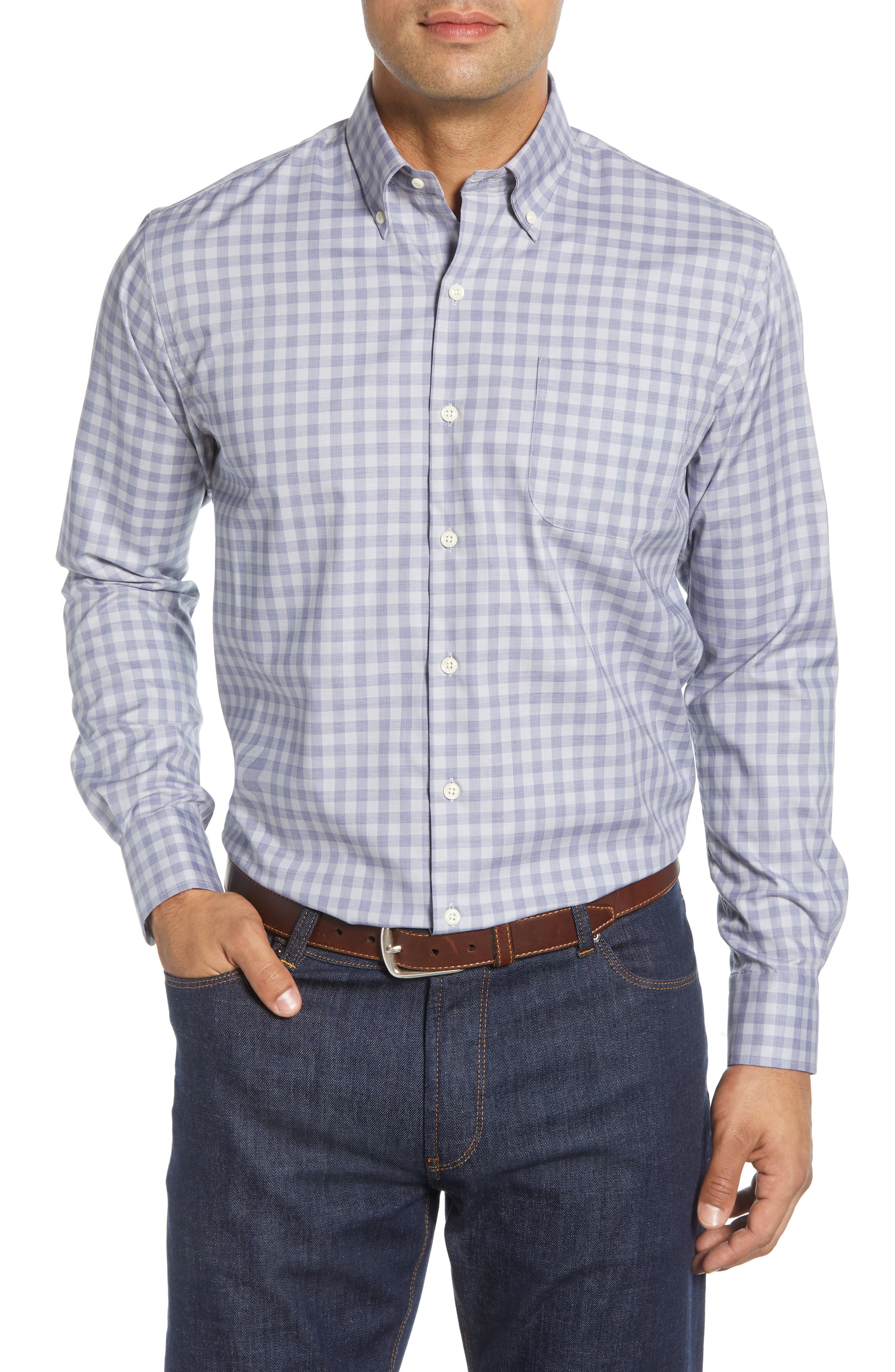 Peter Millar Woodberry Regular Fit Check ButtonDown Sport Shirt